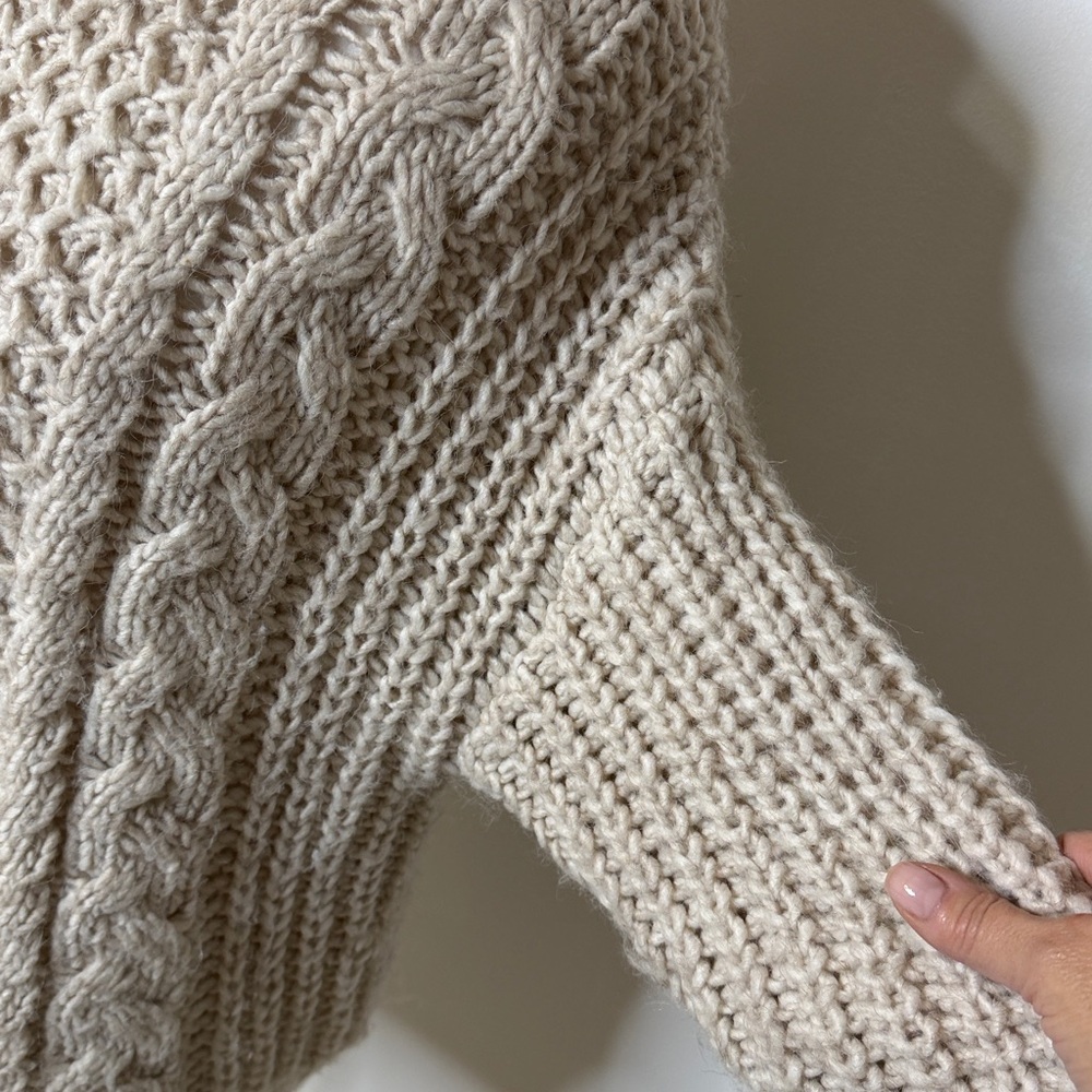 Universal Thread Beige Cable Knit Turtleneck Swea… - image 4